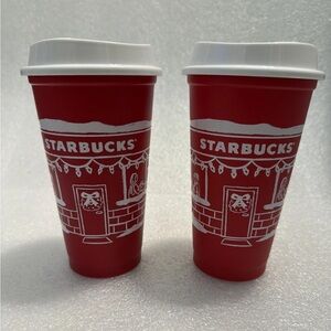Starbucks Festive Christmas 2025 Red Cups Reuseable